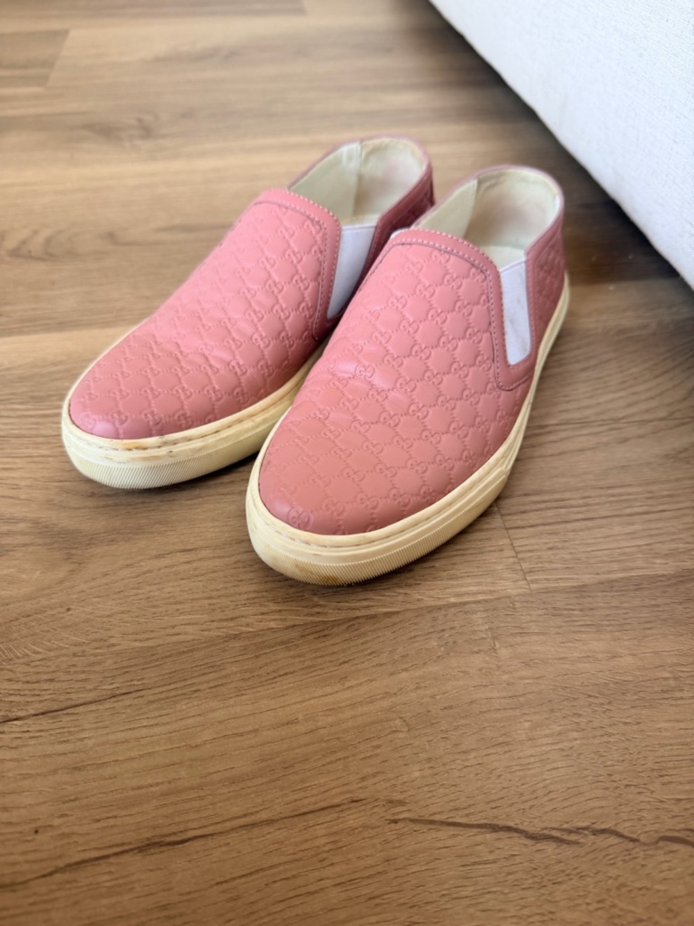 Gucci Rose Pink GG Embossed Slip-On Sneakers - Picture 4 of 6